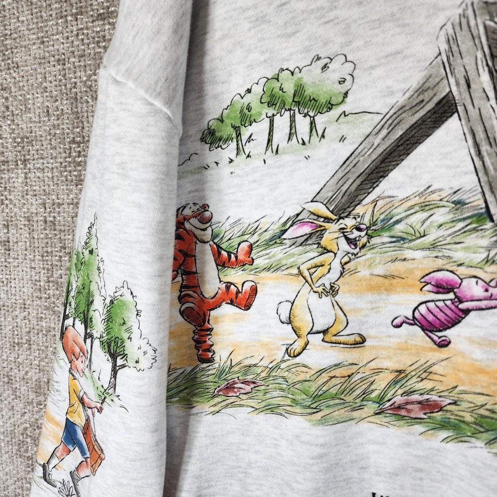 Winnie The Pooh Good Friends Great Adventures Sweatshirt Womens L Gray - Picture 2 of 12